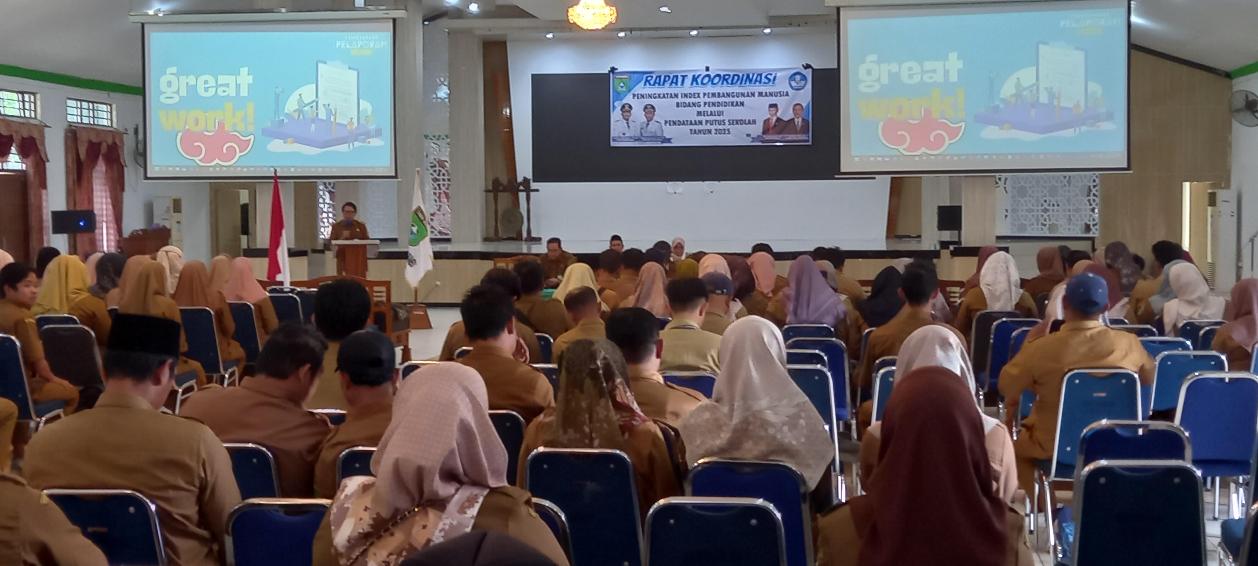 Rapat Koordinasi Peningkatan Index Pembangunan Manusia Bidang Pendidikan Melalui Pendataan Putus Sekolah Tahun 2025